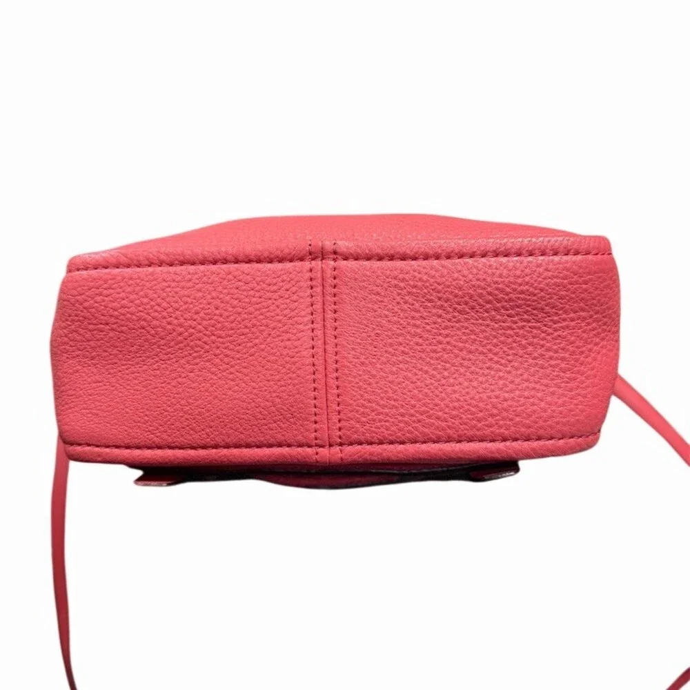 Coach Bleecker Mini Brooklyn Messenger Bag Pink Loganberry Pebbled Leather